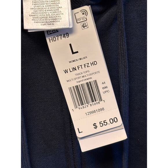 Adidas Zip Hoodie Navy Size L NWT - Picture 5 of 6